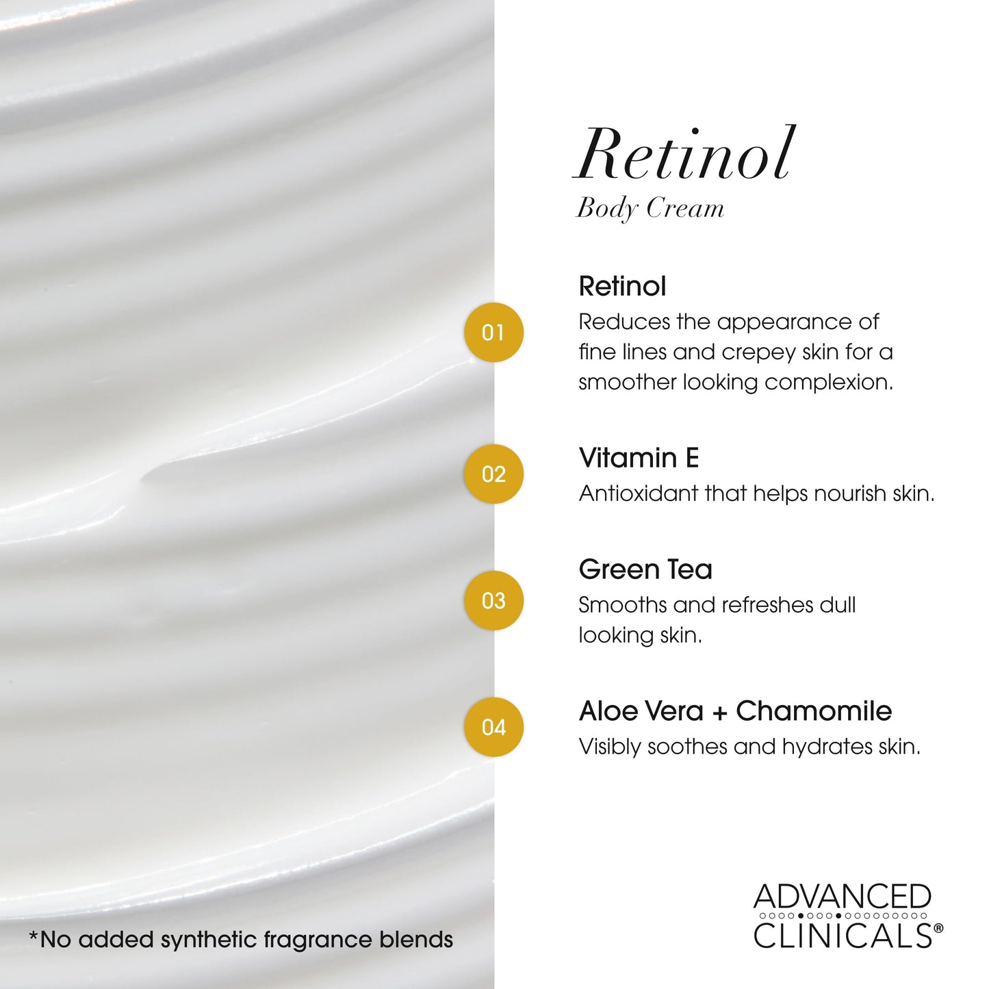 Advanced Clinicals Retinol Body Cream + Hyaluronic Acid Moisturizer 2pc Skincare Set | Face Cream & Body Lotion For Women & Men Helps Improve Beauty & Personal Care Advanced Clinicals