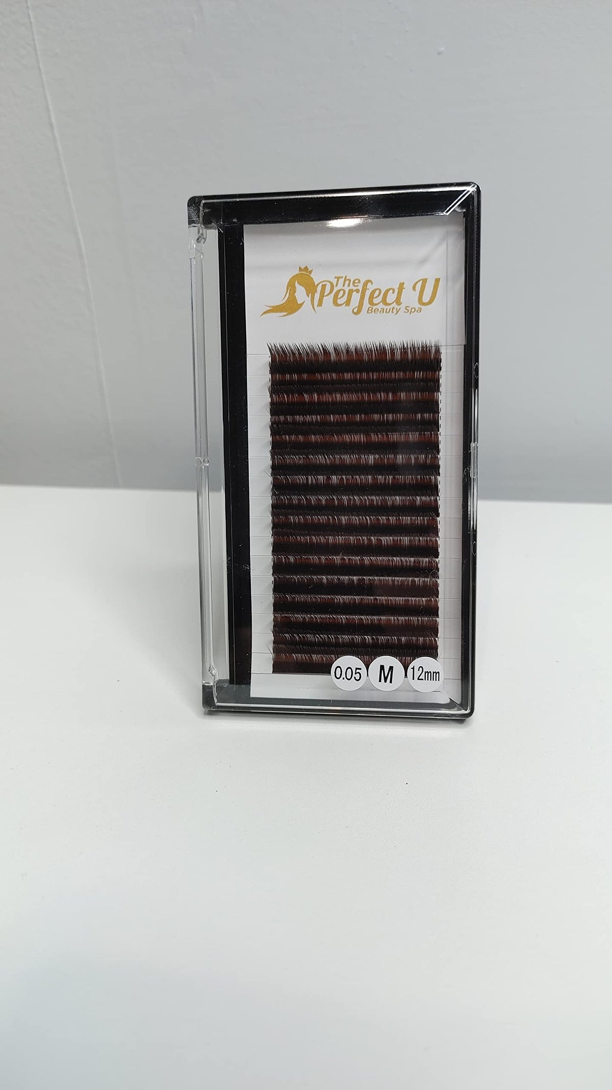 Dark Brown M curl Eyelashes Extension .05 thickness Single Tray (17mm, Dark Brown)