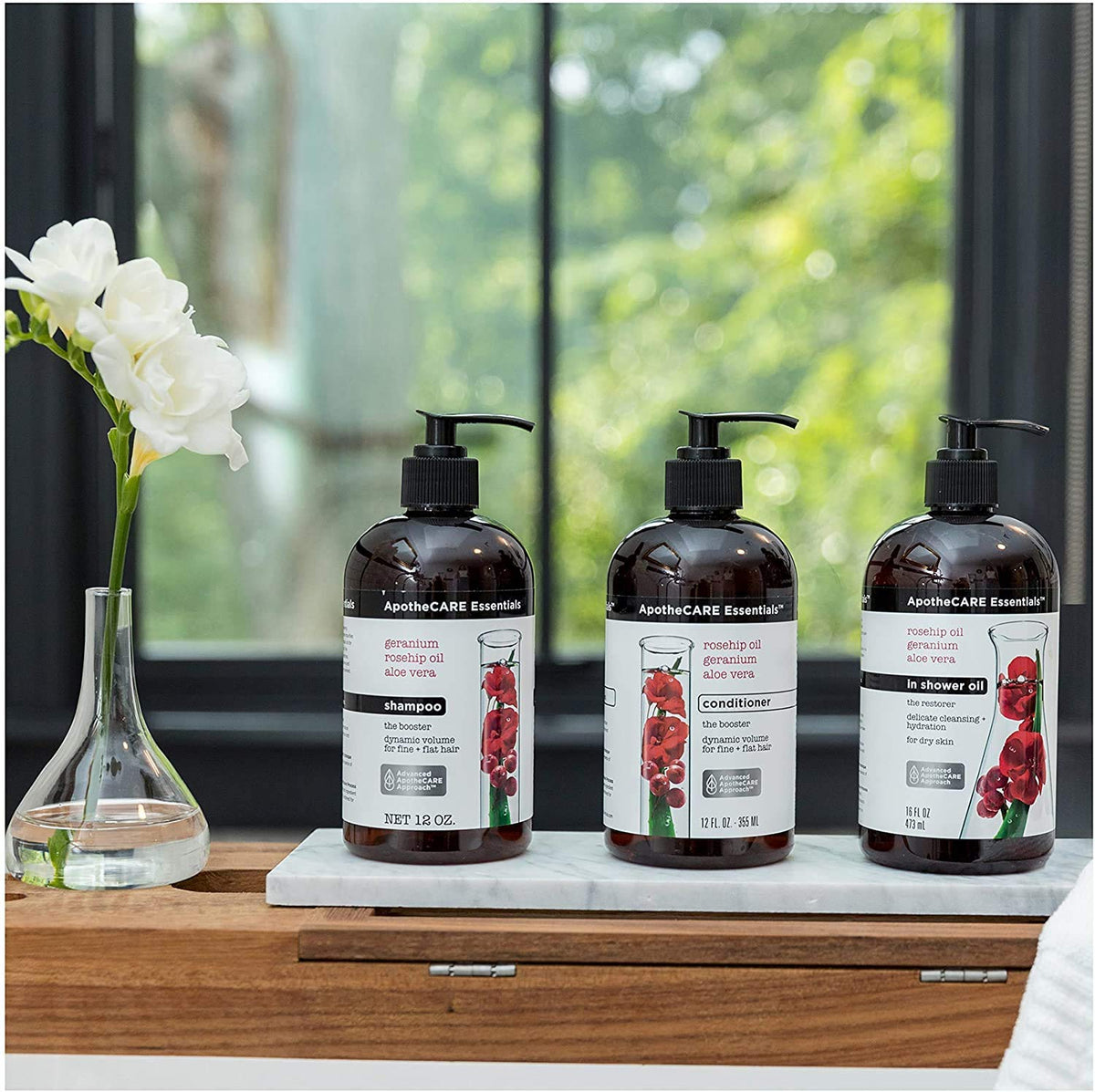 ApotheCARE Essentials The Booster Conditioner Rosehip Oil, Geranium, Aloe Vera 12 oz Beauty & Personal Care ApotheCARE Essentials