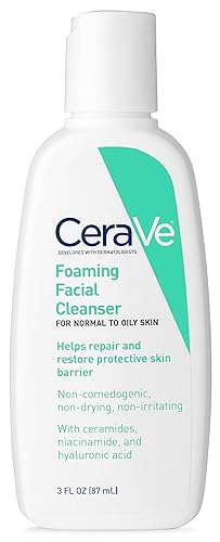 CeraVe Foaming Facial Cleanser Travel Size Face Wash, Normal to Oily Skin, 3 Fl Oz Beauty & Personal Care CeraVe