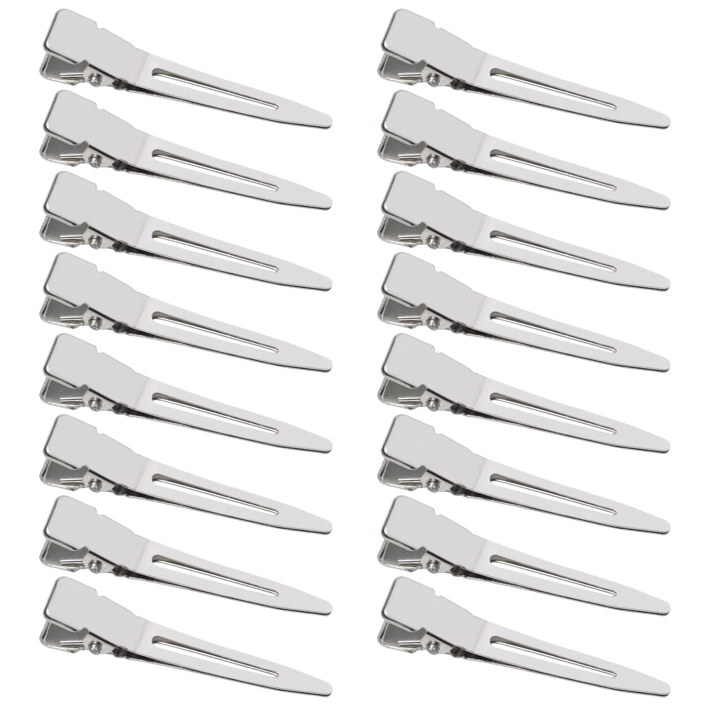 SBYURE 100 Pack 1.77 Inch Single Prong Pin Curl Duckbill Clips,Silver Setting Section Hair Clips Metal Alligator Clips for Hair Extensions Beauty & Personal Care SBYURE