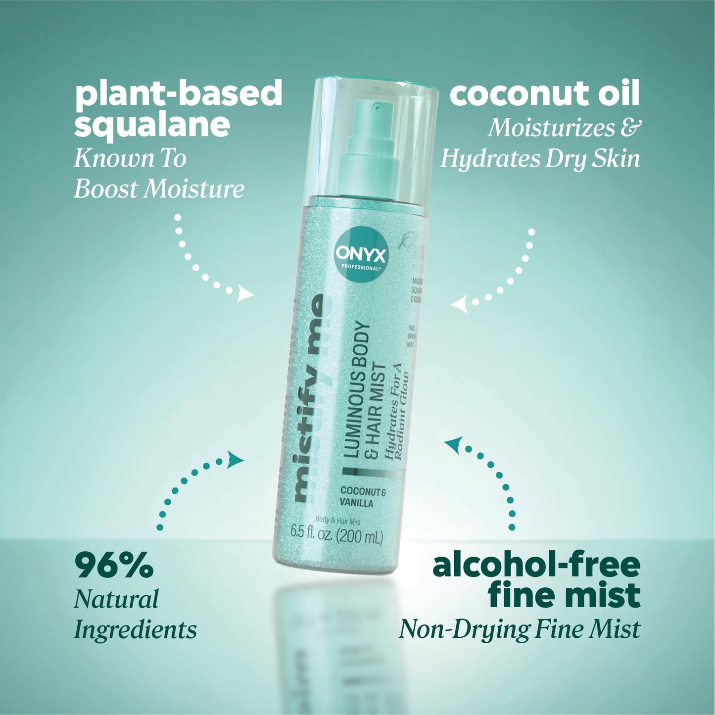 Onyx Professional Hydrating Shimmer Mist with Squalane & Coconut Oil, Coconut Bliss, 6.5 fl oz, 2pk - Shimmer Hair and Body Mist Creates a Radiant Beauty & Personal Care Onyx Professional