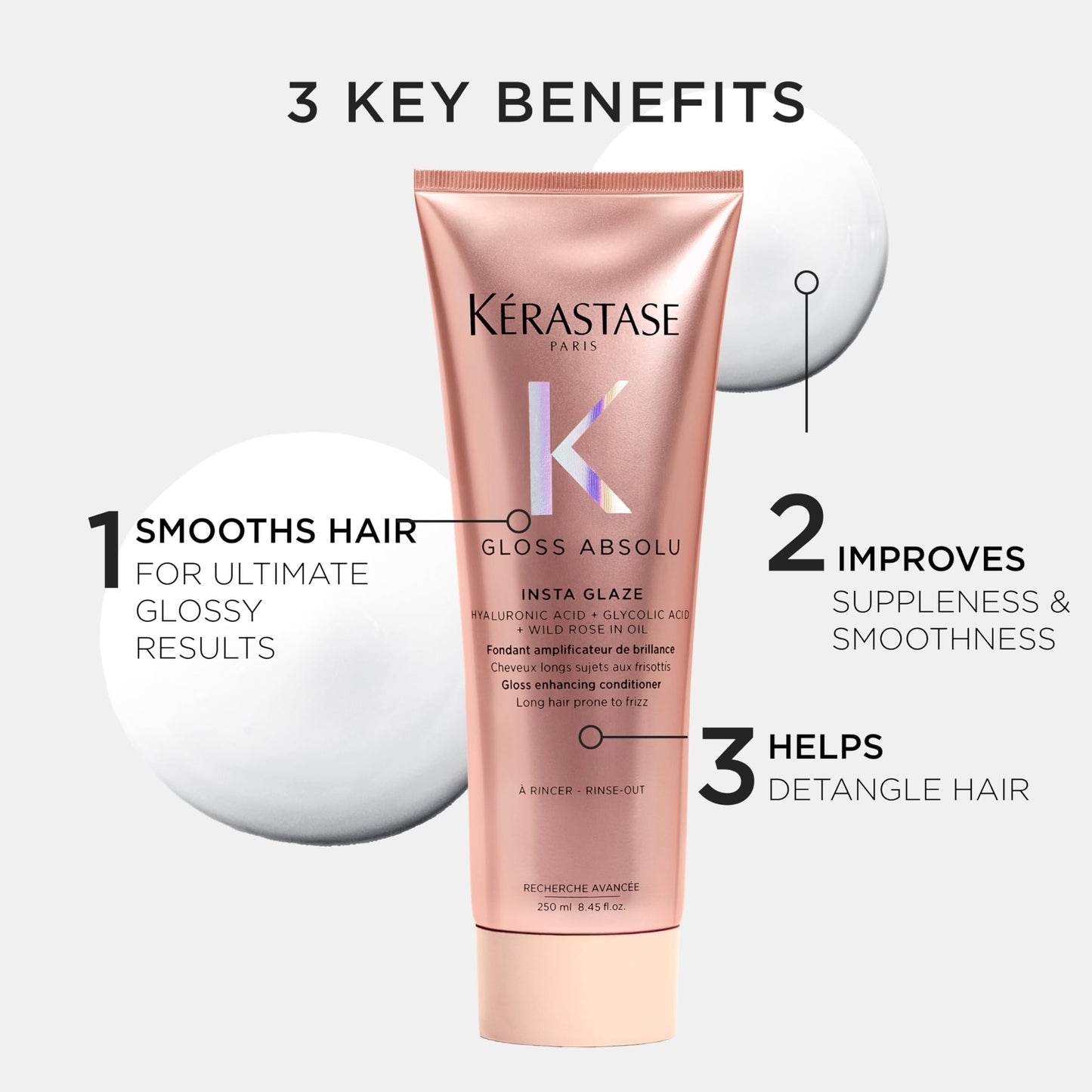 Kerastase Gloss Absolu High-Shine Anti-Frizz Conditioner - Deeply Hydrates & Detangles, Instantly Softens, For Glossy & Bouncy Hair, 8.45 Fl Oz Beauty and Personal Care KÉRASTASE