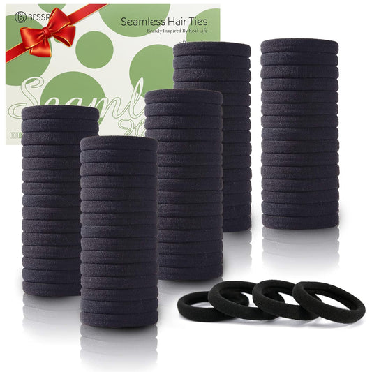 100 Pcs Thick Seamless Hair Ties, Ponytail Holders Hair Accessories No Damage for Thick Hair (Warm Yellow Colors) Beauty and Personal Care Bessrung Default Title