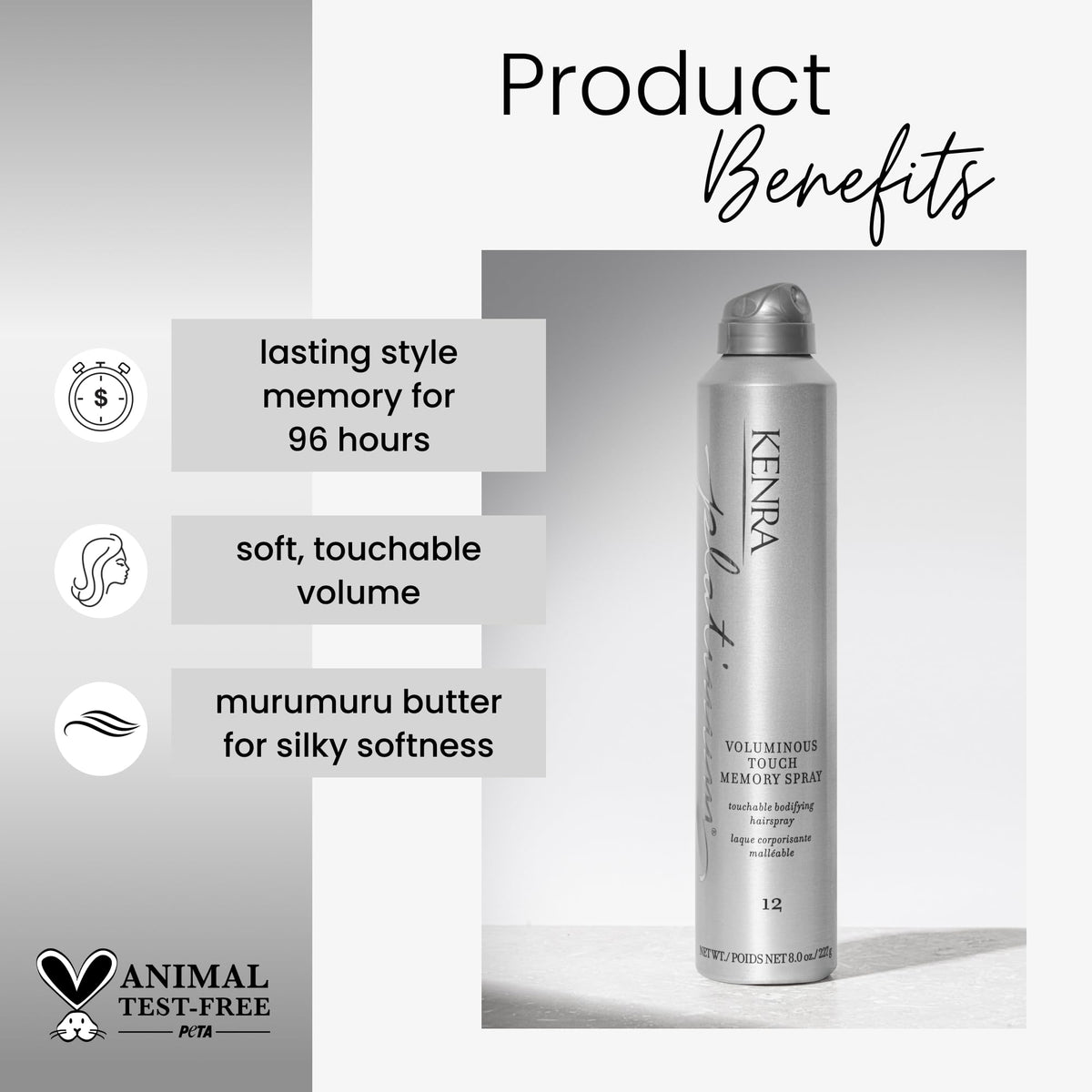 Kenra Professional Platinum Voluminous Touch Memory Spray 12 | Bodifying, Fullness Hairspray | Lasting Sytle Memory for 96 Hours | Soft, Touchable Beauty & Personal Care Kenra