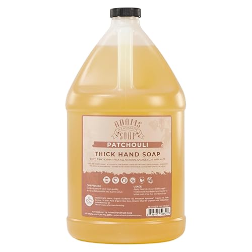 Adams Handmade Soap Thick Organic Castile Liquid Hand Soap 1 Gallon Refill - Patchouli Beauty & Personal Care Adams Handmade Soap