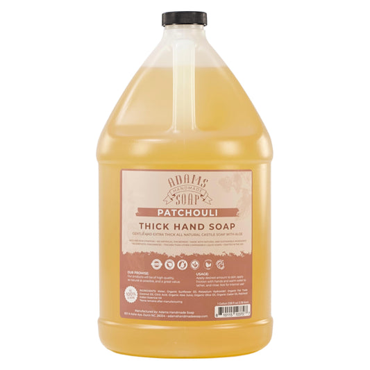 Adams Handmade Soap Thick Organic Castile Liquid Hand Soap 1 Gallon Refill - Patchouli Beauty & Personal Care Adams Handmade Soap