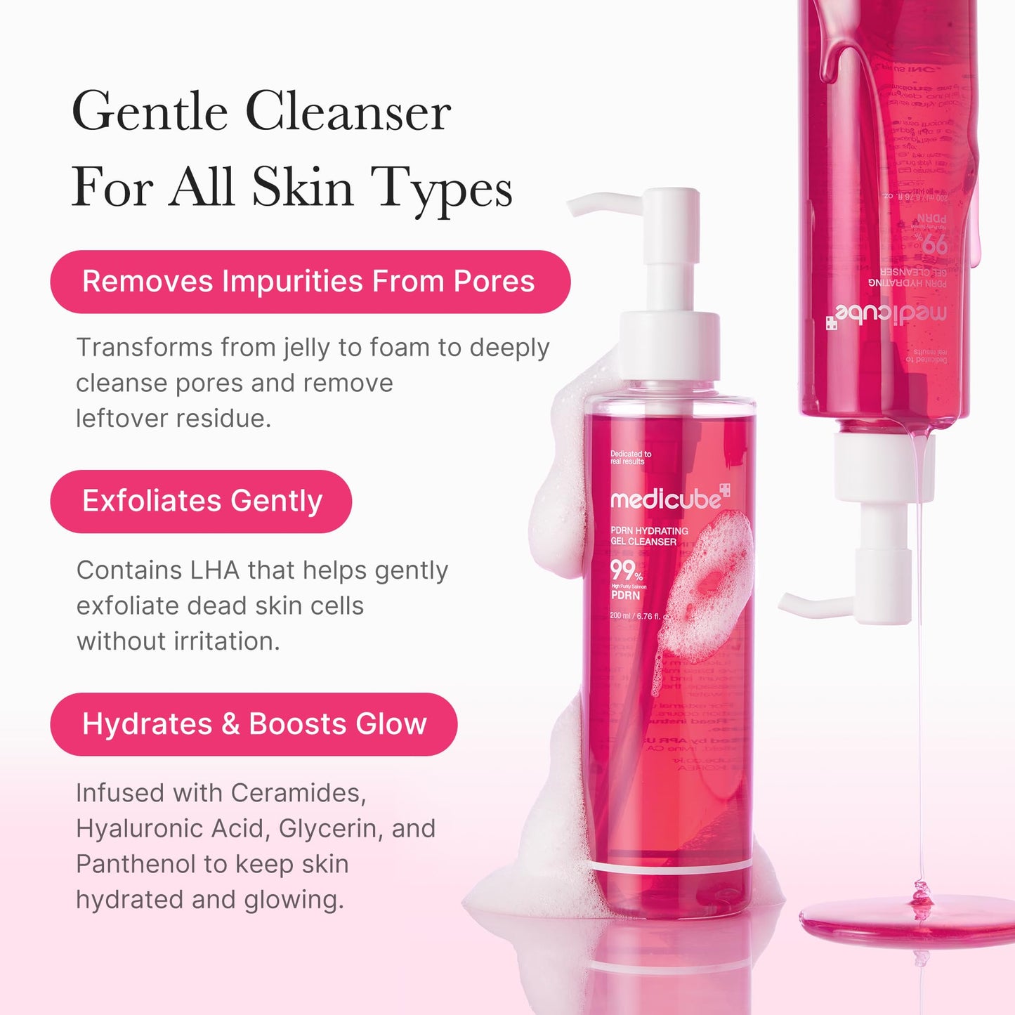 medicube PDRN Jelly to Foam Cleanser - Gentle Low pH Hydrating Cleanser Beauty and Personal Care medicube
