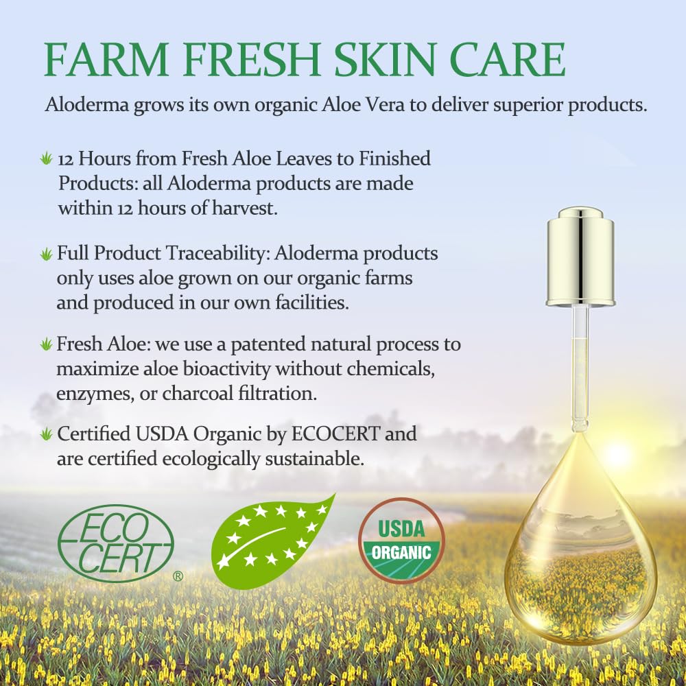 Aloderma Aloe Clearing Gel for Clear Complexion with 90% Organic AloeVera - Moisturizing, Oil Controlling Facial Lotion with Allantoin, Wintergreen Beauty & Personal Care Aloderma