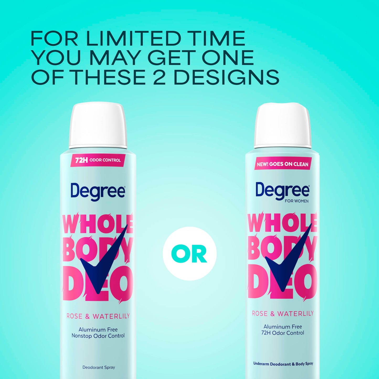 Degree Women Deodorant Spray Rose and Waterlily Scent Aluminum Free 72H Odor Protection 2.9 FO Beauty and Personal Care Degree