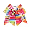 Pencil Ponytail Holder Girls Cheer Bow Hair Clips Pin Pencil Jumbo Bow Hairpin BBG10 (1-Rainbow) Beauty & Personal Care BBTDIN