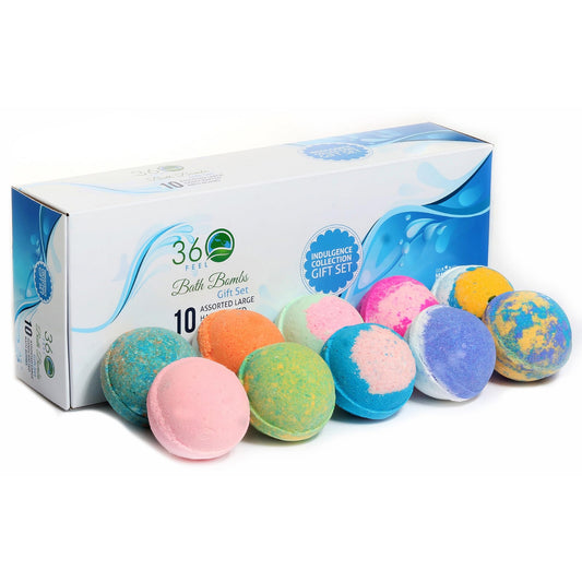 360Feel Bath Bombs Gift Set - Handcrafted Moisturizing Bath Bombs for Women Infused with Essential Oils - an Ideal Gift for Any Occasion Beauty and Personal Care 360Feel