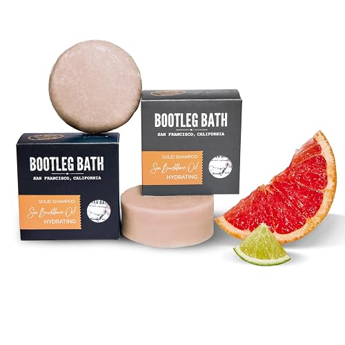 BOOTLEG BATH Hydrating Shampoo and Conditioner Bar with Sea Buckthorn Oil and Aloe Vera Extract, Vegan, Sulfate-Free, Phthalate-Free, Paraben-Free Beauty & Personal Care BOOTLEG BATH