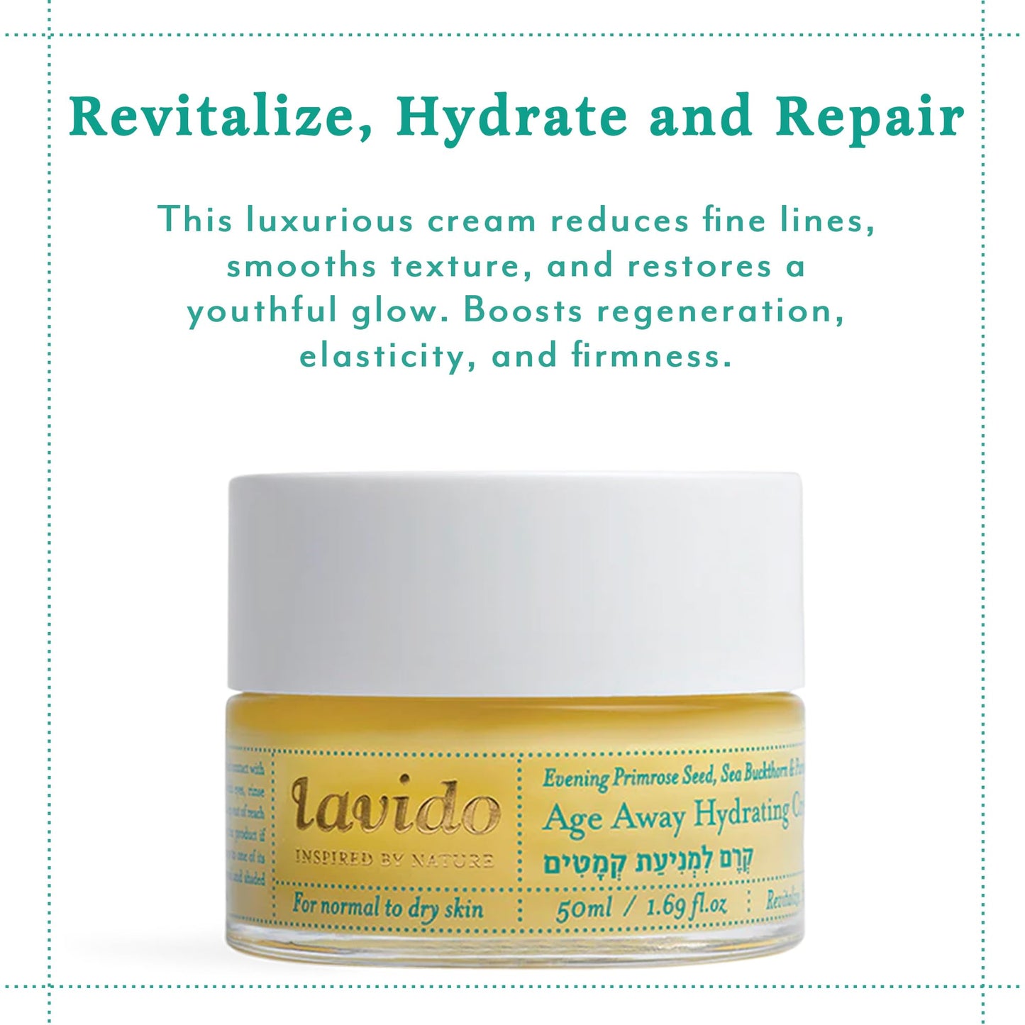 Lavido - Natural Age Away Hydrating Cream | Clean, Non-Toxic Skincare (1.7 oz | 50 ml) Beauty & Personal Care Lavido