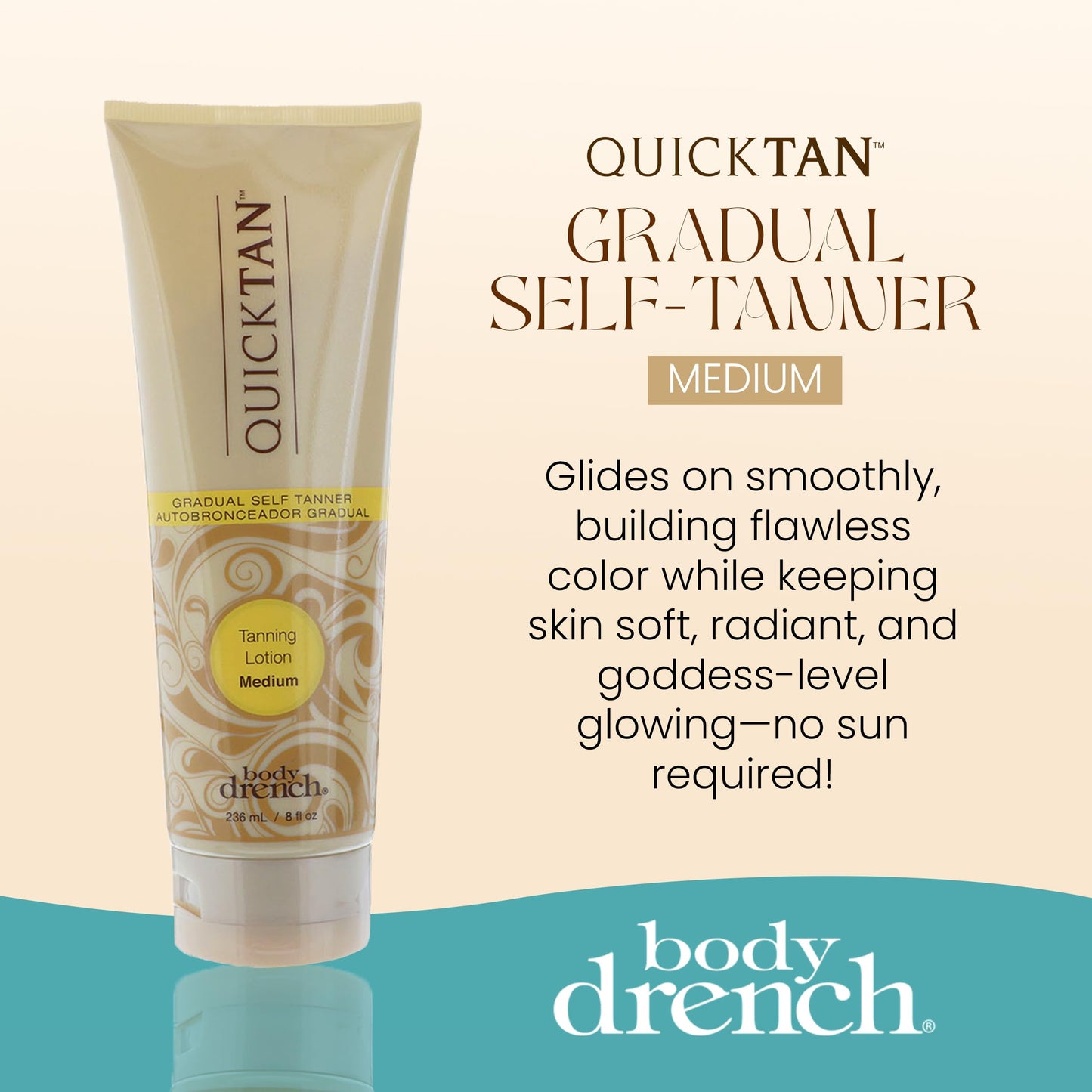Body Drench Quick Tan Self Tanner Body Lotion - Sunless Tanning Lotion for Women, Natural-Looking Self Tan, Medium, 8 fl oz Beauty & Personal Care Body Drench