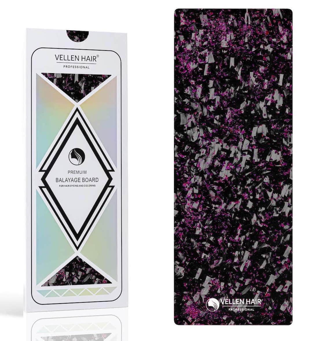 VELLEN HAIR Professional Carbon Fiber Foil/Balayage Board, Extra Light Hair Color board (Forged Carbon Black/Pink, 5.1" x 13.8" inch) Beauty & Personal Care Vellen Hair