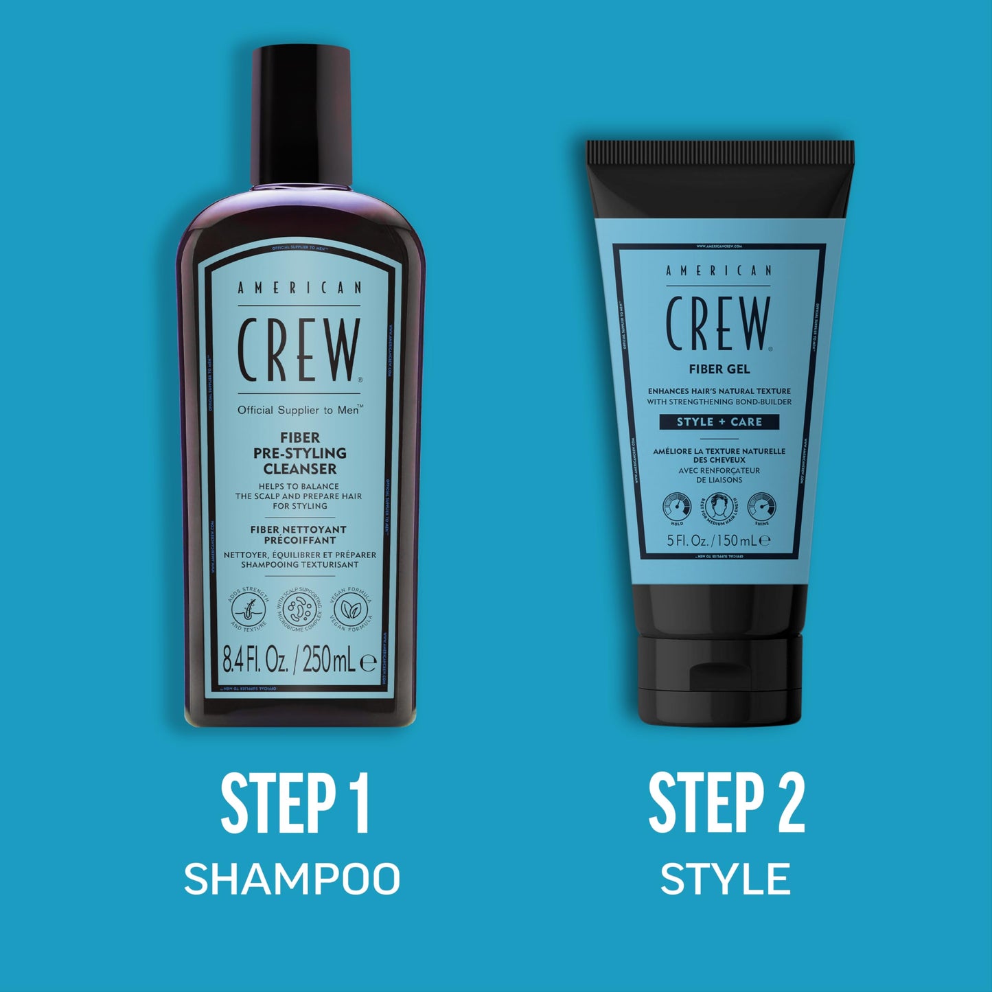 AMERICAN CREW Fiber Gel, Texturizing & Strengthening Formula with Bond Builder, Medium Hold & Natural Finish for Short to Medium Hair, 5 fl oz Beauty & Personal Care AMERICAN CREW