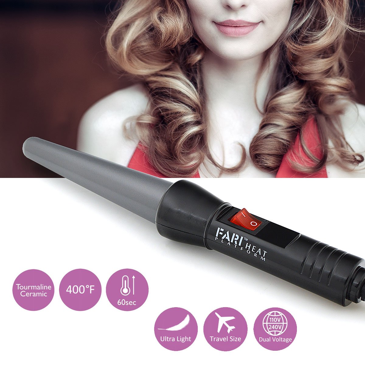FARI Travel Hair Curling Iron and Mini Flat Iron 2 in 1 Kit, Ceramic Tourmaline Curling Wands and Hair straighteners Set, Heat Resistant Glove Beauty & Personal Care FARI