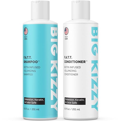 Volumizing & Thickening Biotin Shampoo & Conditioner Set - F.A.T.T. by Big Kizzy, Gentle Hair Care Safe for Extensions, Color & Keratin Treatments Beauty & Personal Care Big Kizzy