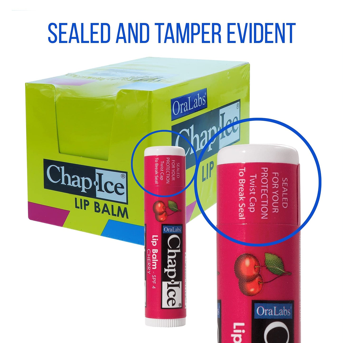 Chap-Ice® | Premium and Traditional Lip Balm for Chapped, Dry, or Windburned Lips | 3 Flavor Assorted (SPF-15) - Cherry, Moisture & Watermelon - 24 Beauty & Personal Care CHAP-ICE