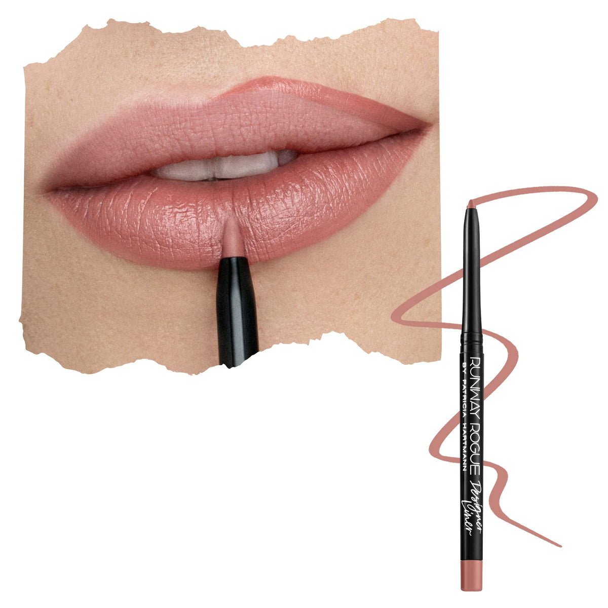 Runway Rogue Designer Liner Lip Pencil, Matte Light Sandy-Beige Lip Liner Pencil and Lip Liner Sharpener, ‘Spotlight’ Beauty & Personal Care Runway Rogue