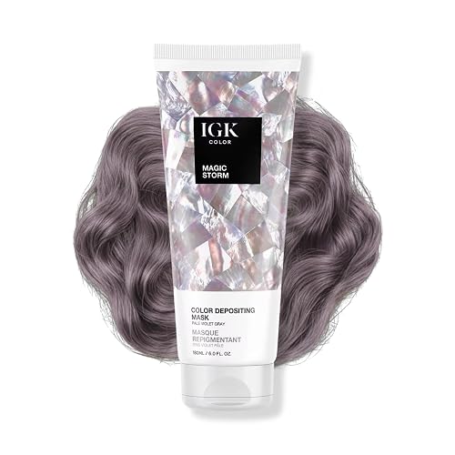 IGK Magic Storm | Pale Violet Gray Hair Gloss + Color Depositing Mask | Boost Shine, Enhance Cool Tones, Refresh Color | Semi Permanent Conditioning Beauty & Personal Care IGK
