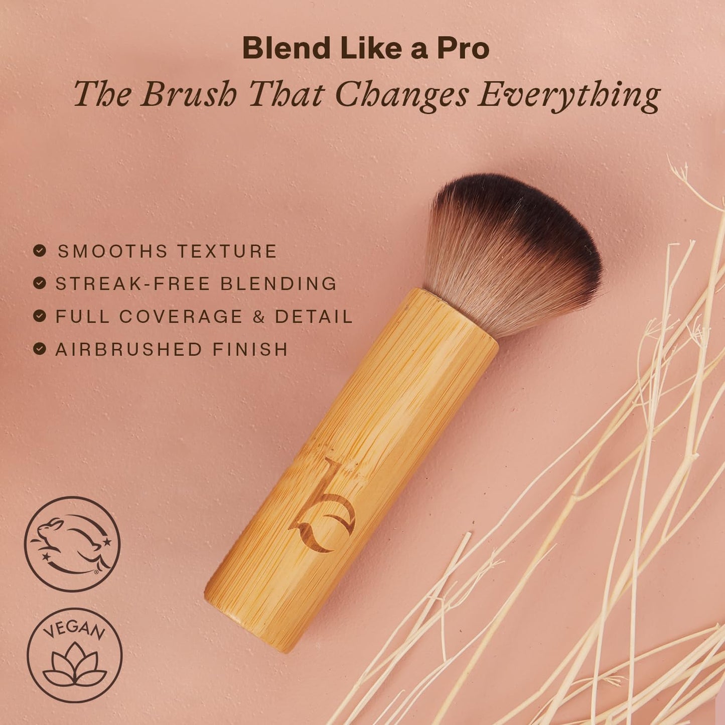 Kabuki Brush for Face - Ultra Soft Bronzer Brush for Blush, Loose Powder, Powder and Liquid Foundation & Self Tanner, Travel Friendy Makeup Blending Beauty & Personal Care Beauty by Earth