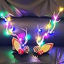 BARTOSI LED Light Christmas Hair Clips Reindeer Antlers Xmas Hairpins Hair Accessories for Women (Pack of 2) Beauty & Personal Care BARTOSI