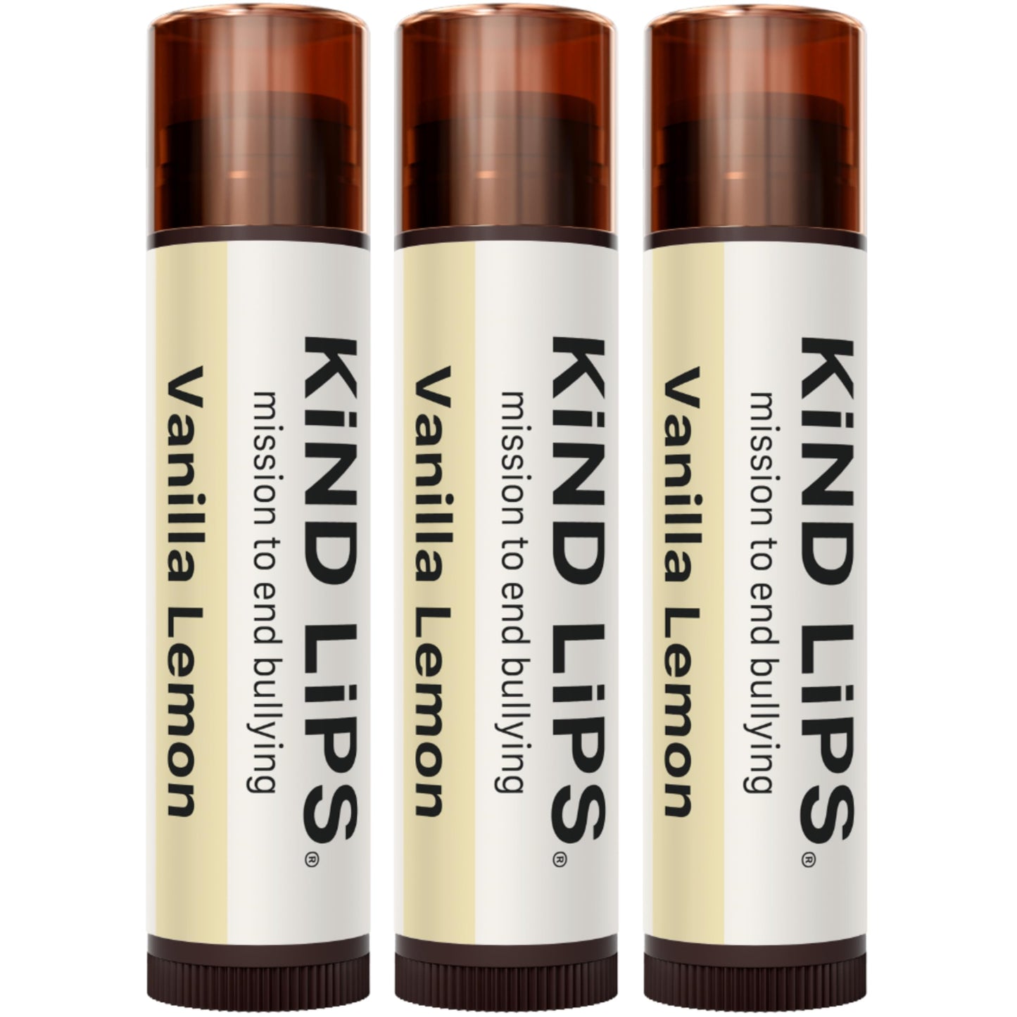 Kind Lips Organic Vanilla Lemon Lip Balm 3-Pack - Refreshing & Comforting Lip Care for Dry, Chapped Lips • 100% Natural, Clean, Gluten-Free Beauty & Personal Care Kind Lips