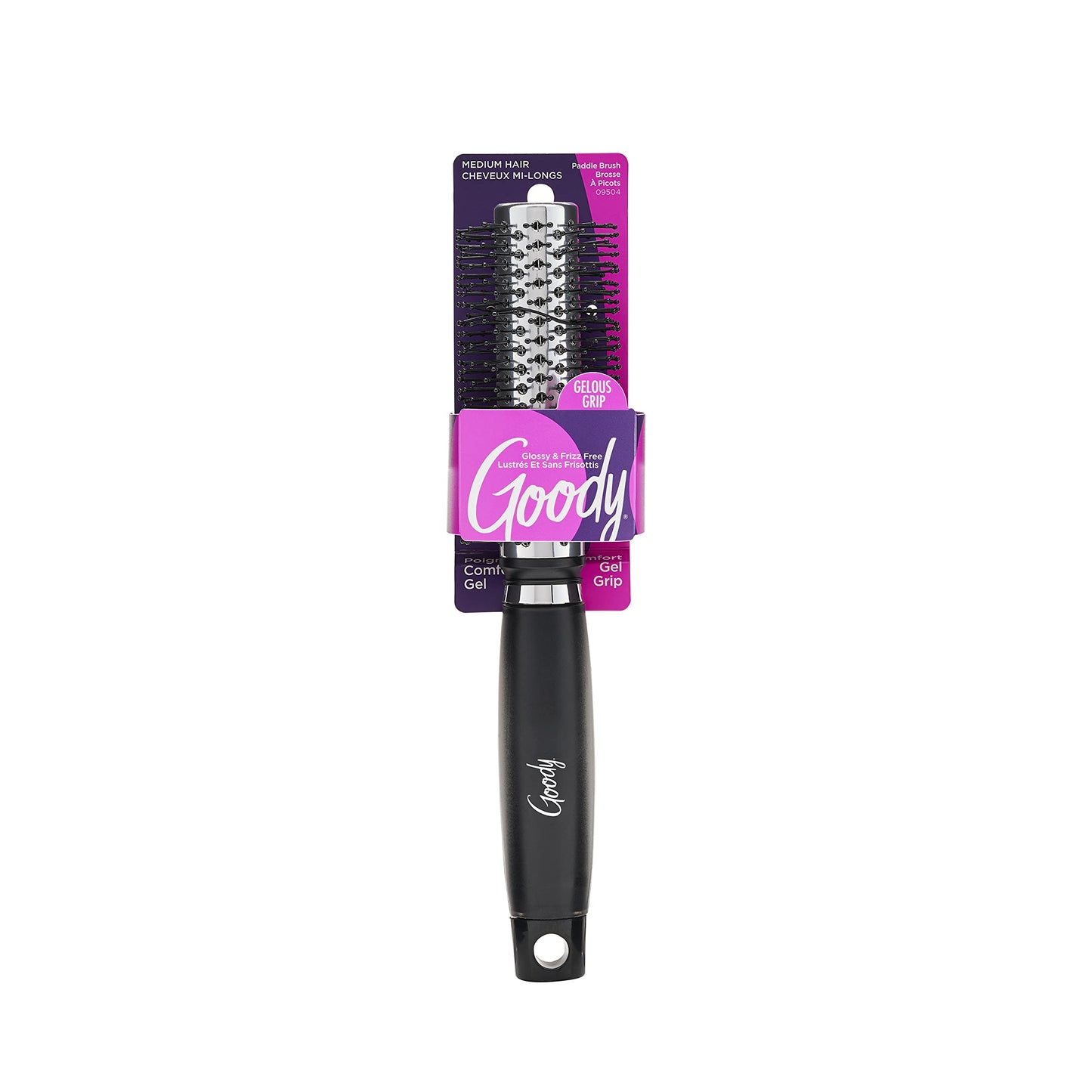 GOODY Gelous Grip Round Brush, Black, Purple or Red, 1CT (Color Will Vary) Beauty & Personal Care GOODY