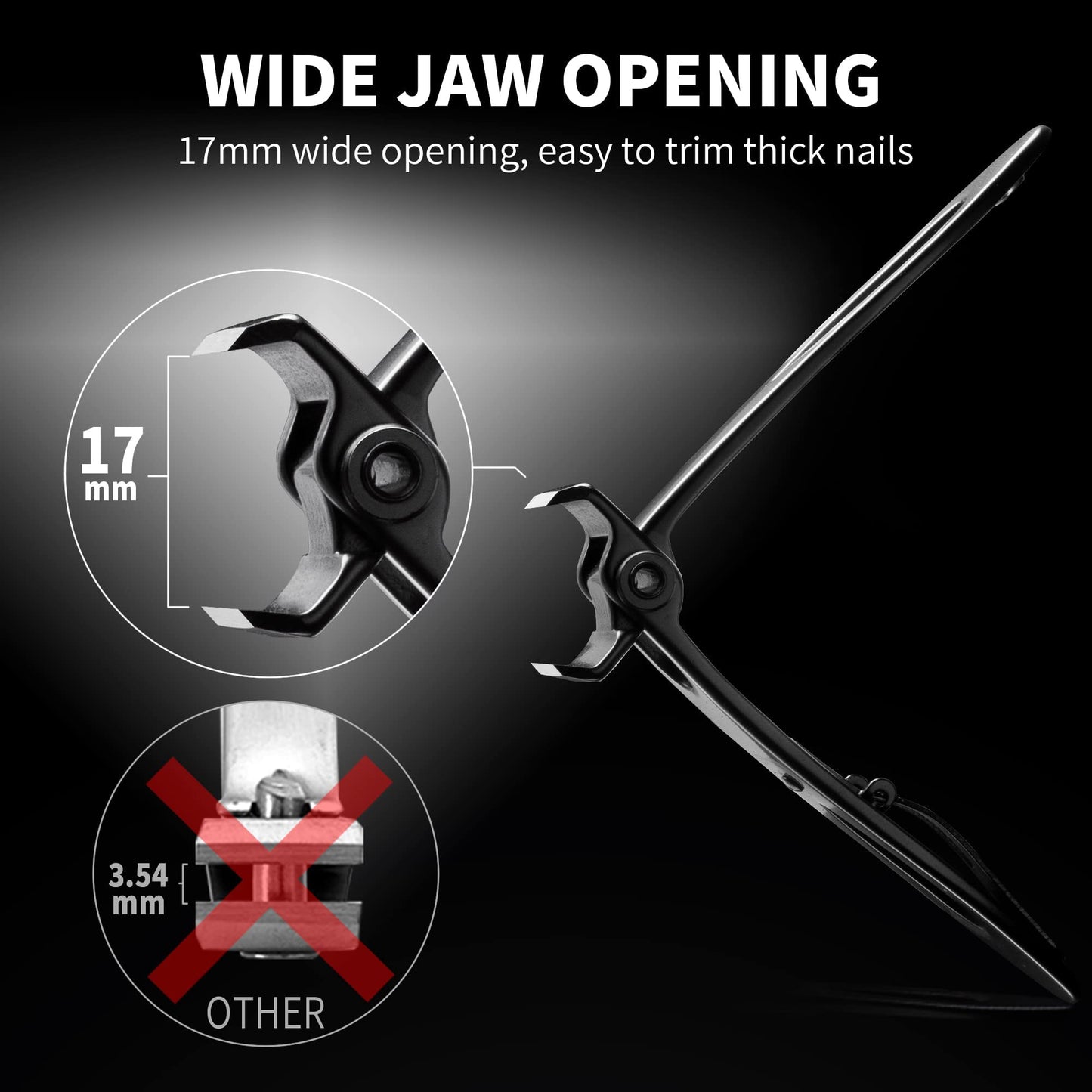 EBEWANLI Straight Nail Clipper, 17mm Wide Jaw Opening Extra Large Toenail Clippers for Thick Nails or Tough Fingernail & Ingrown Toenail, Heavy Duty Beauty & Personal Care EBEWANLI