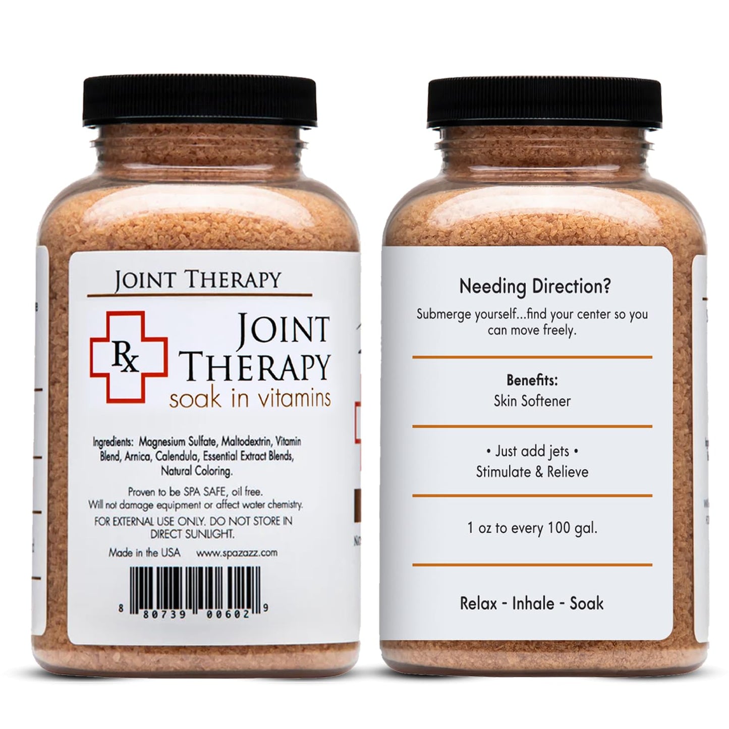 Spazazz Hot Tub Aromatherapy Joint Therapy Natural Spa & Bath Salt Crystals 19oz 2 Packs - Aromatherapy Bath Salts with Magnesium & Arnica - Safe Beauty and Personal Care Spazazz