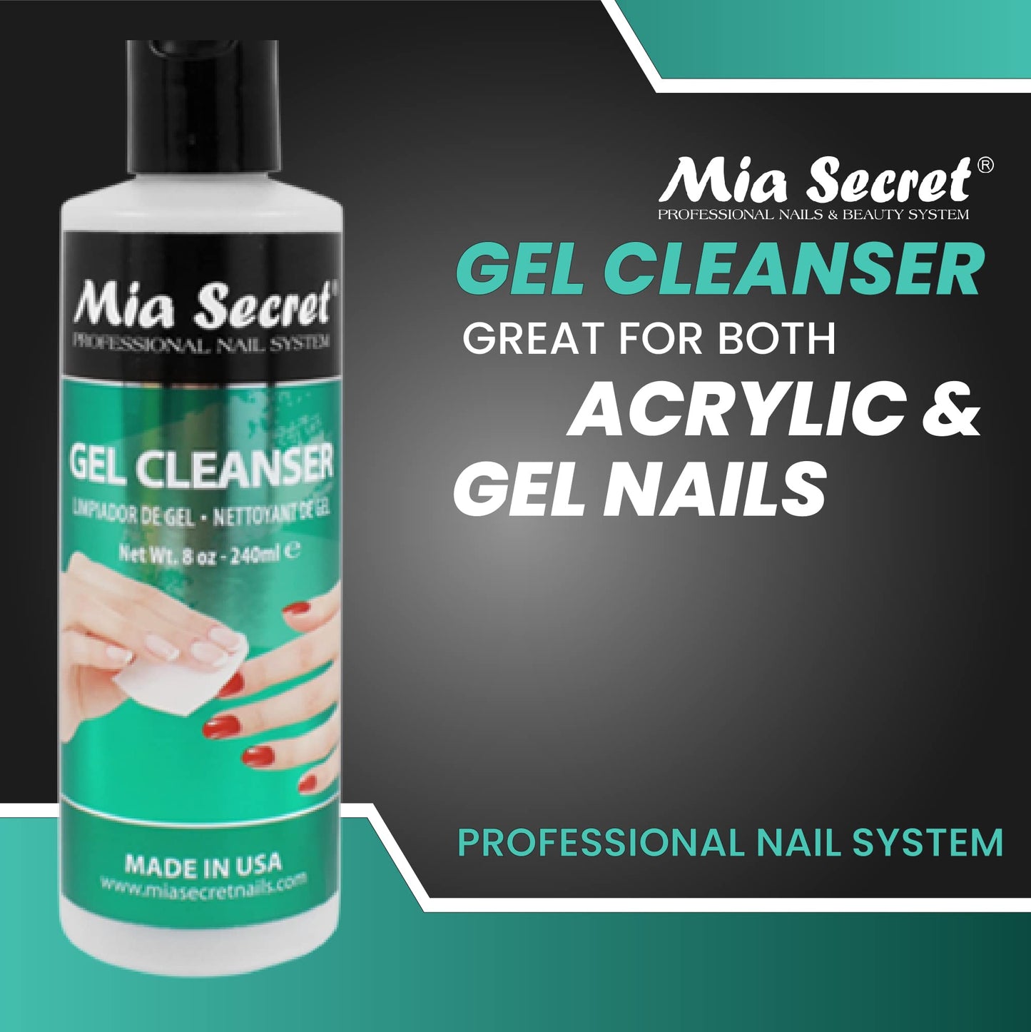 Mia Secret - Gel Cleanser multiple sizes UV Gelux and Gel Systems Cleanser (8 oz.) Beauty & Personal Care Mia Secret