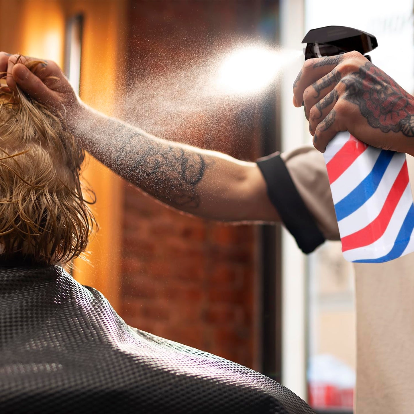 STUDIO LIMITED Barber Spray Bottle Barber Stylist Fine Mist Sprayer Refillable Hair Spray Bottles Mist (Stripe 500ml/16.9oz) Beauty & Personal Care STUDIO LIMITED