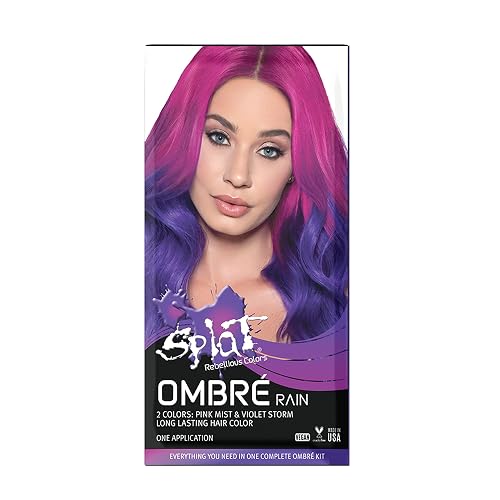 Splat Ombre Rain | Original Complete Kit | Blue & Purple Hair Color | Vegan & Cruelty Free Beauty & Personal Care Splat