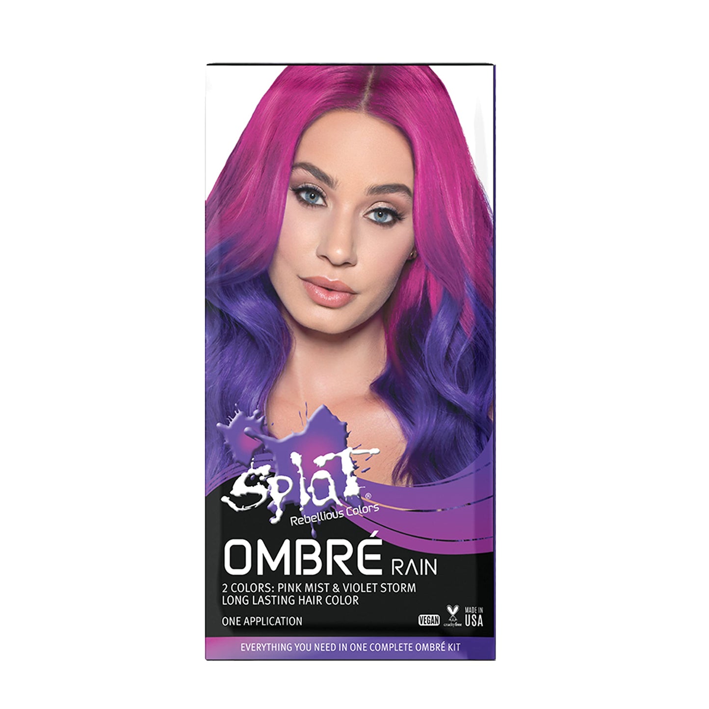 Splat Ombre Rain | Original Complete Kit | Blue & Purple Hair Color | Vegan & Cruelty Free Beauty & Personal Care Splat