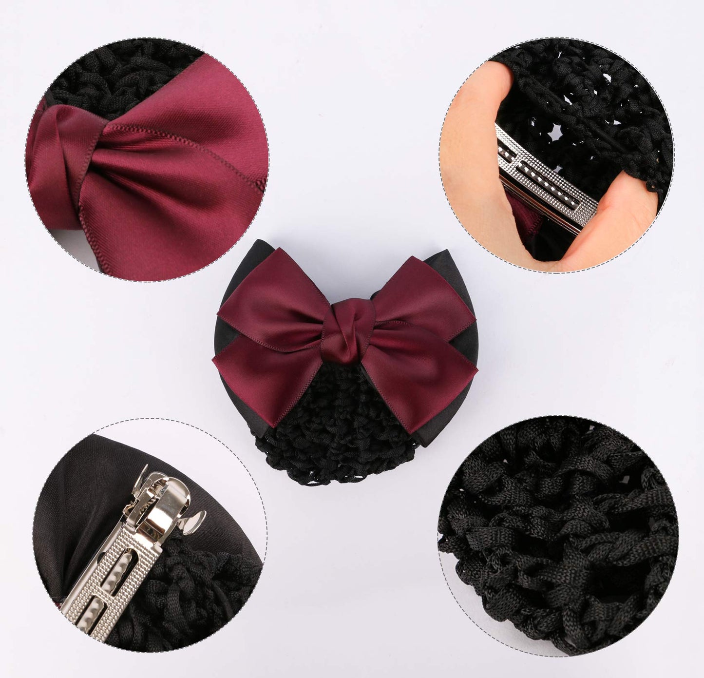 Driew Hair Clip, 6 Pcs Hair Net with Bow Hair Snoods for Women, Velvet, Polyester, Metal Beauty & Personal Care driew
