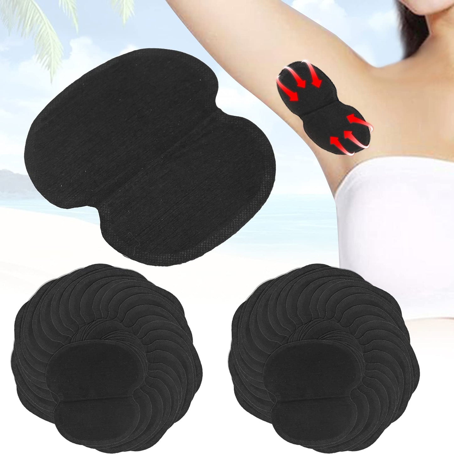 Underarm , 60pcs Black Armpit , Sweat Armpit Super-Thin NonWoven Fabric Underarm , Comfortable Armpit for Women and Men Beauty and Personal Care Brrnoo