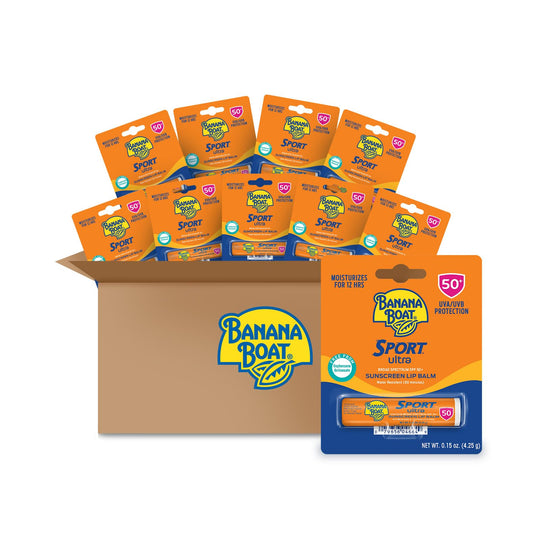 Banana Boat Sport Ultra Sunscreen Lip Balm, Broad Spectrum SPF 50+ , 0.15 Ounce , 10 Count (Pack of 1) Beauty & Personal Care Banana Boat