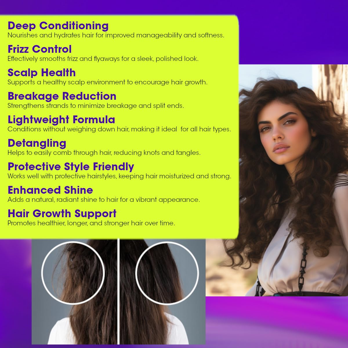 Difeel Root, Repair & Growth Conditioning Leave-in Spray 8 oz. for Stronger, Smoother, Healthier Hair with Deep Conditioning, Scalp Protection, Hair