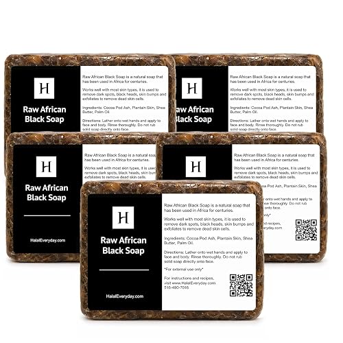 SAAQIN - Raw African Black Soap for All Skin Types, Black Soap Ideal for Acne, Wrinkles, Make-Up Removal, Hair & Body, Natural Glycerin Black African Beauty & Personal Care SAAQIN