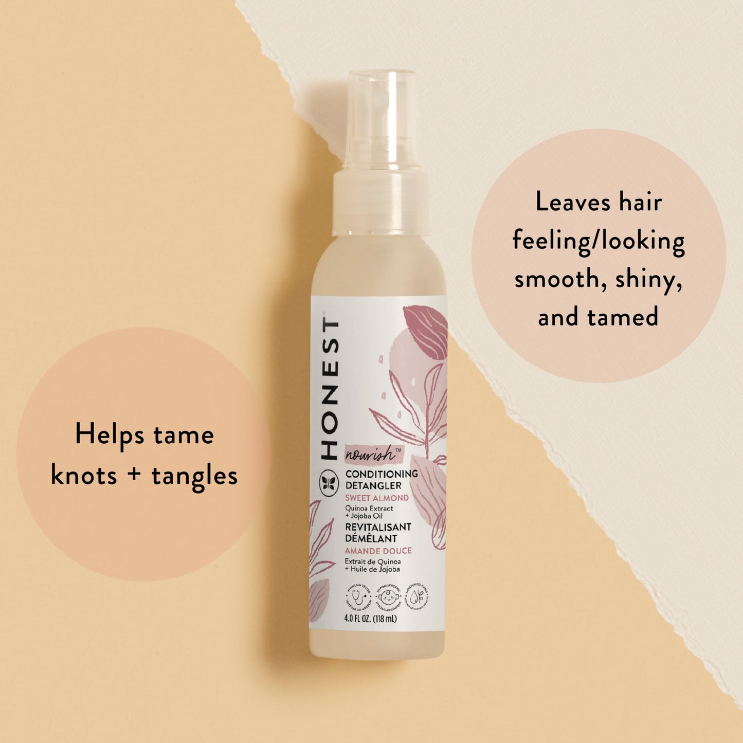 The Honest Company Conditioning Hair Detangler Leave-in Conditioner and Fortifying Spray, Tear Free, Cruelty-Free, Hypoallergenic, Almond Nourishing Beauty & Personal Care The Honest Company