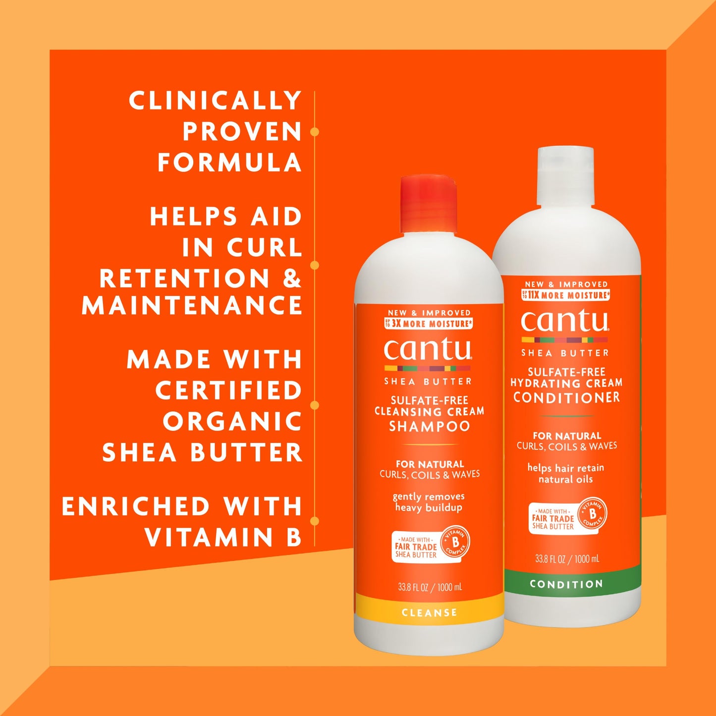 Cantu Shampoo & Conditioner with Shea Butter for Natural Hair, 1L (Pack of 2) Beauty & Personal Care Cantu