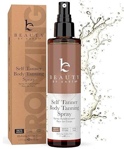 Self Tanner Spray - USA Made with Natural & Organic Ingredients, Fast Drying Spray Tan for Pale Skin, Non Toxic Gradual Tanning Spray, Sunless Tanning Beauty & Personal Care Beauty by Earth