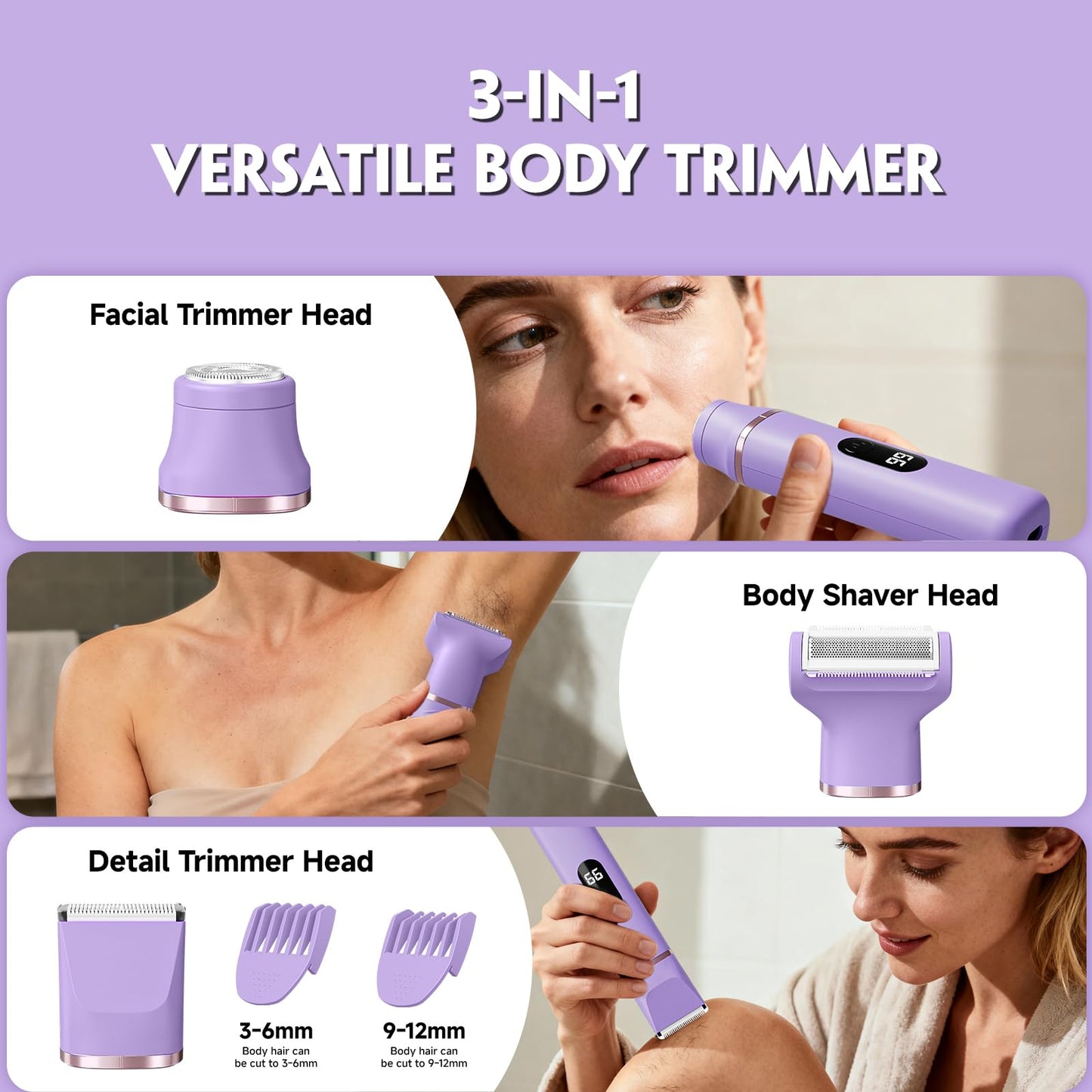 Bikini Trimmer for Women, Tiovara Electric Razor for Private Area, Painless Pubic Hair Trimmer with Charging Dock, IPX7 Waterproof Wet & Dry Lady Beauty and Personal Care tiovara
