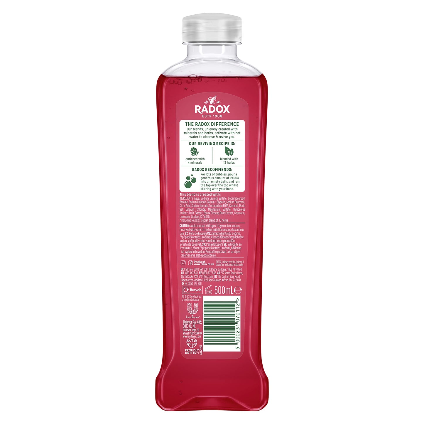 Radox Muscle Therapy Bath Soak with Black Pepper and Ginseng, 500ml Beauty and Personal Care Simple