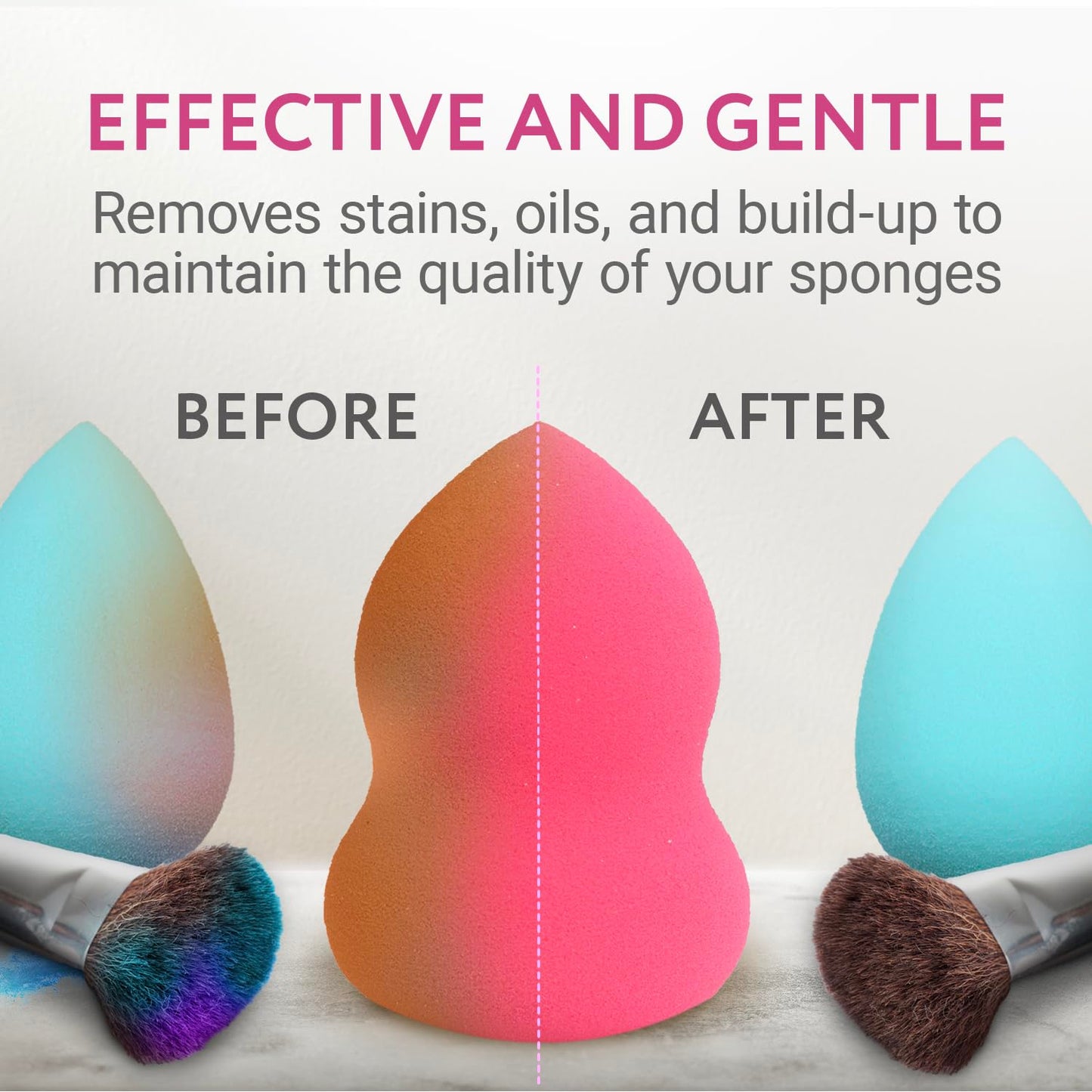 IMPRESA Makeup Sponge & Powder Puff Cleaner Soap - 8 Fl Oz Deep Stain Removal & Brush Cleaning Solution - Gentle Care & Makeup Sponge Cleaner Beauty & Personal Care IMPRESA