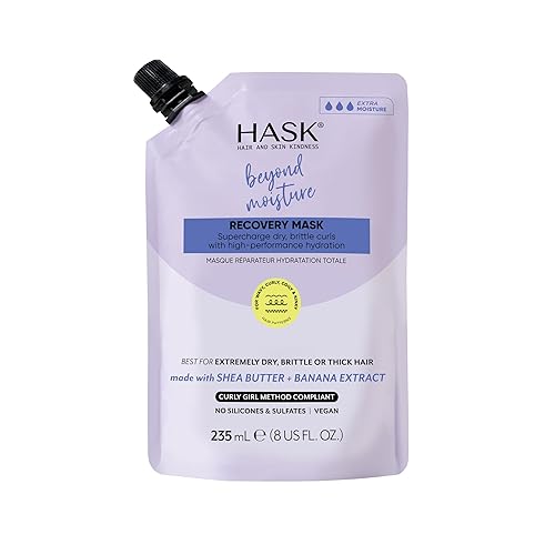 HASK Beyond Moisture Recovery Mask with Shea Butter & Banana Extract for Wavy, Curly, Coily & Kinky Hair, Softens, Moisturizes, Prevents Damage Beauty & Personal Care HASK
