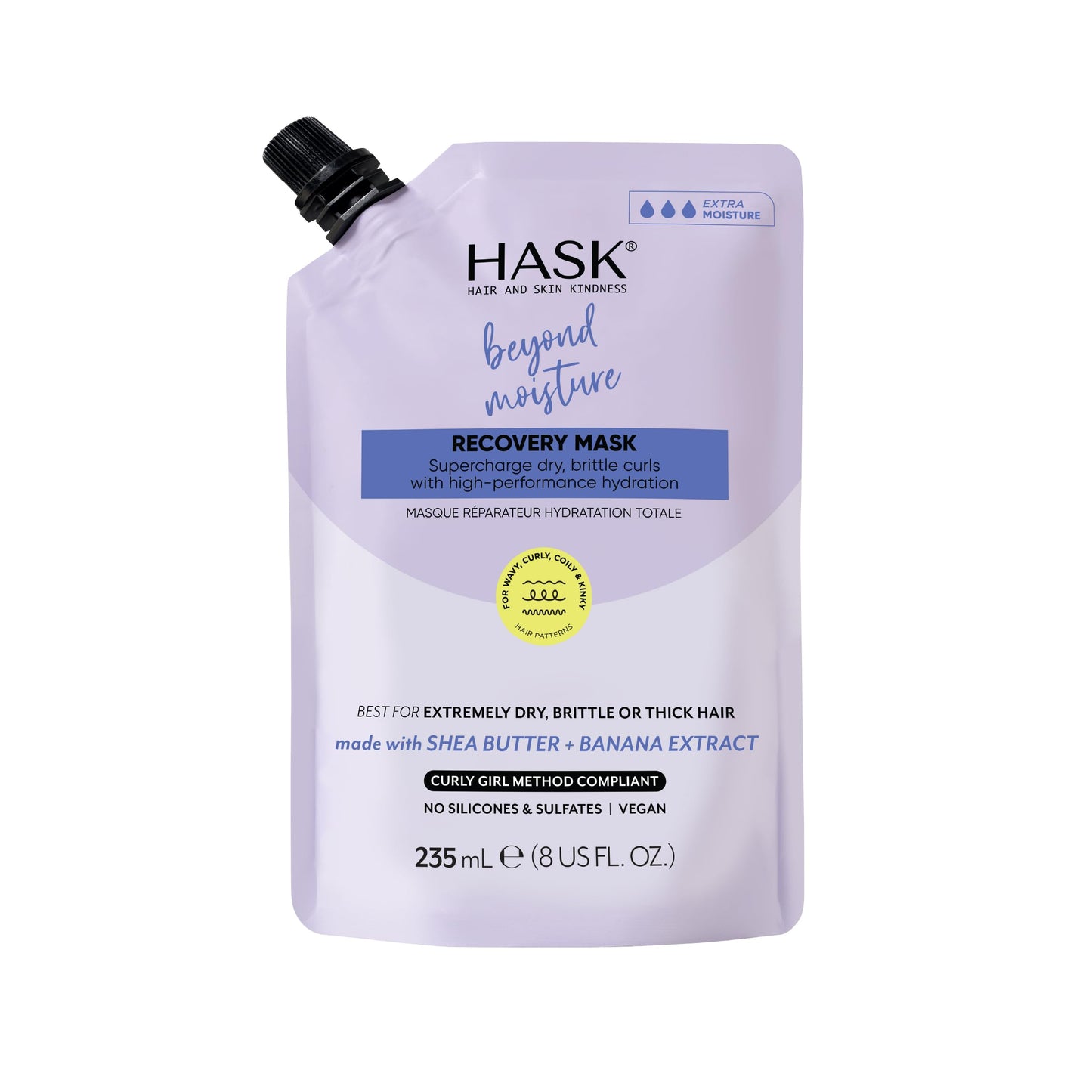 HASK Beyond Moisture Recovery Mask with Shea Butter & Banana Extract for Wavy, Curly, Coily & Kinky Hair, Softens, Moisturizes, Prevents Damage Beauty & Personal Care HASK