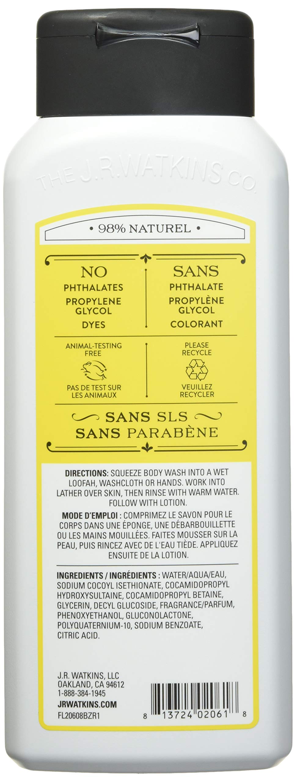 J.R. Watkins Daily Moisturizing Lemon Cream Body Wash, 18 Ounce Beauty & Personal Care J.R. Watkins